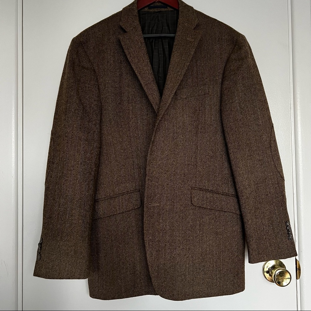Jos. A. Bank 1905 Collection, Tailored Fit, Brown Wool Herringbone Blazer
